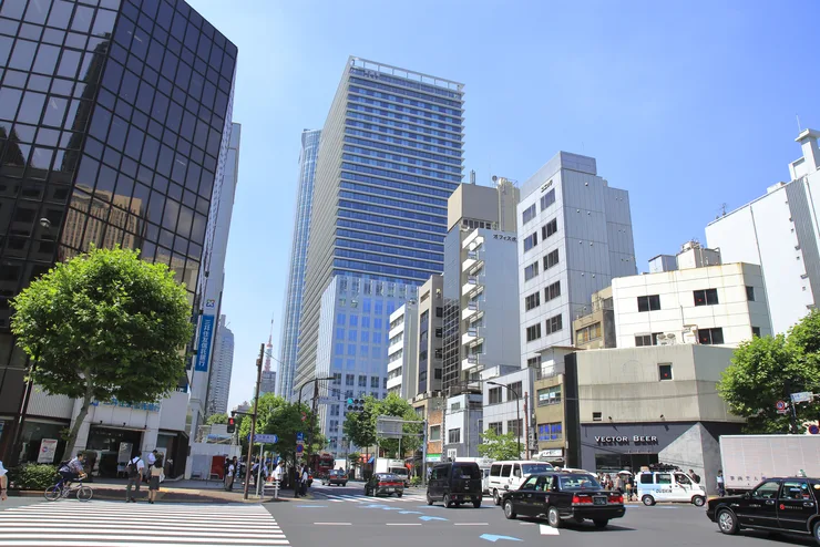 虎ノ門駅周辺の交差点の画像