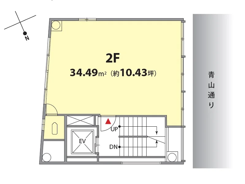 表参道のスケルトン物件の平面図