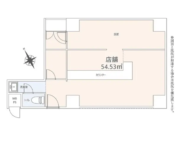 居酒屋の居抜き物件の平面図