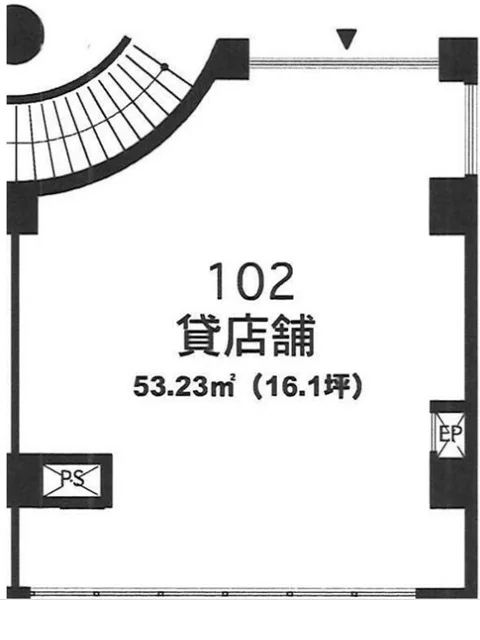 貸店舗(スケルトン)の平面図