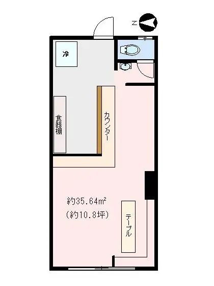 竹ノ塚のパン屋居抜きの平面図