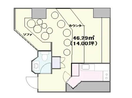 六本木の居抜き店舗の平面図