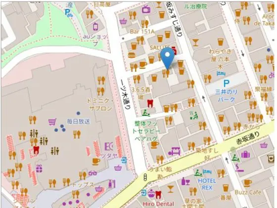 韓国料理の居抜き物件の地図