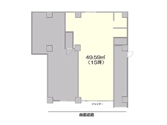 ケーキ屋の居抜き物件の平面図