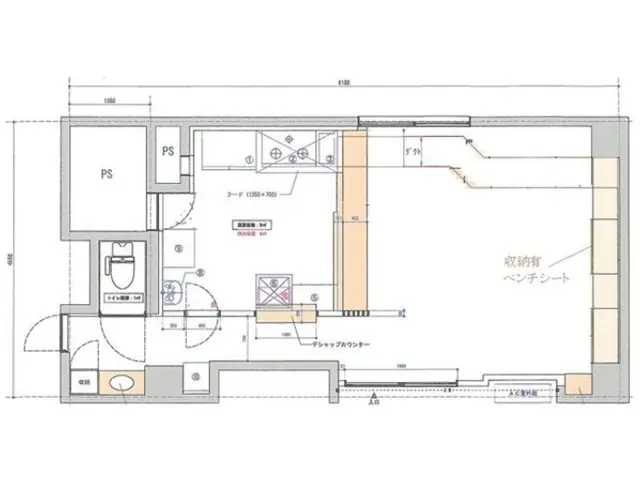 秋葉原の居抜き店舗の平面図