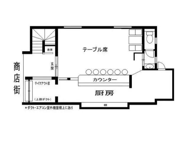 中村橋の和食居抜きの平面図