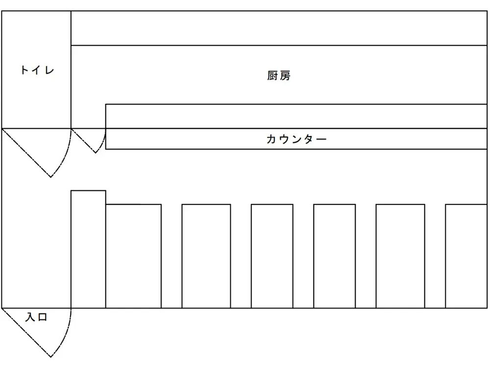 カフェ・喫茶店の居抜き物件の平面図