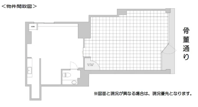 物販の居抜き物件の平面図