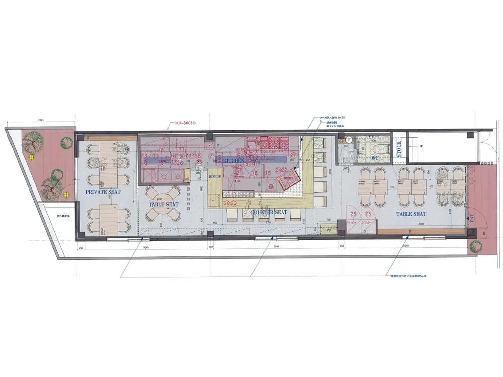 笹塚の居抜き店舗の平面図