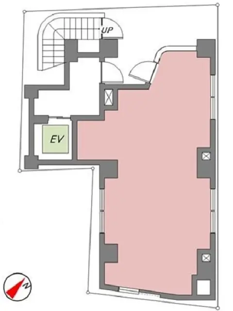 阪東橋の事務所仕様物件の平面図