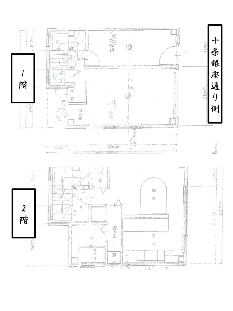 十条の居抜き店舗の平面図