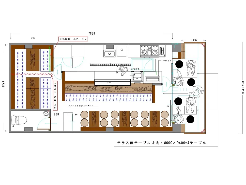 中板橋の居抜き店舗の平面図