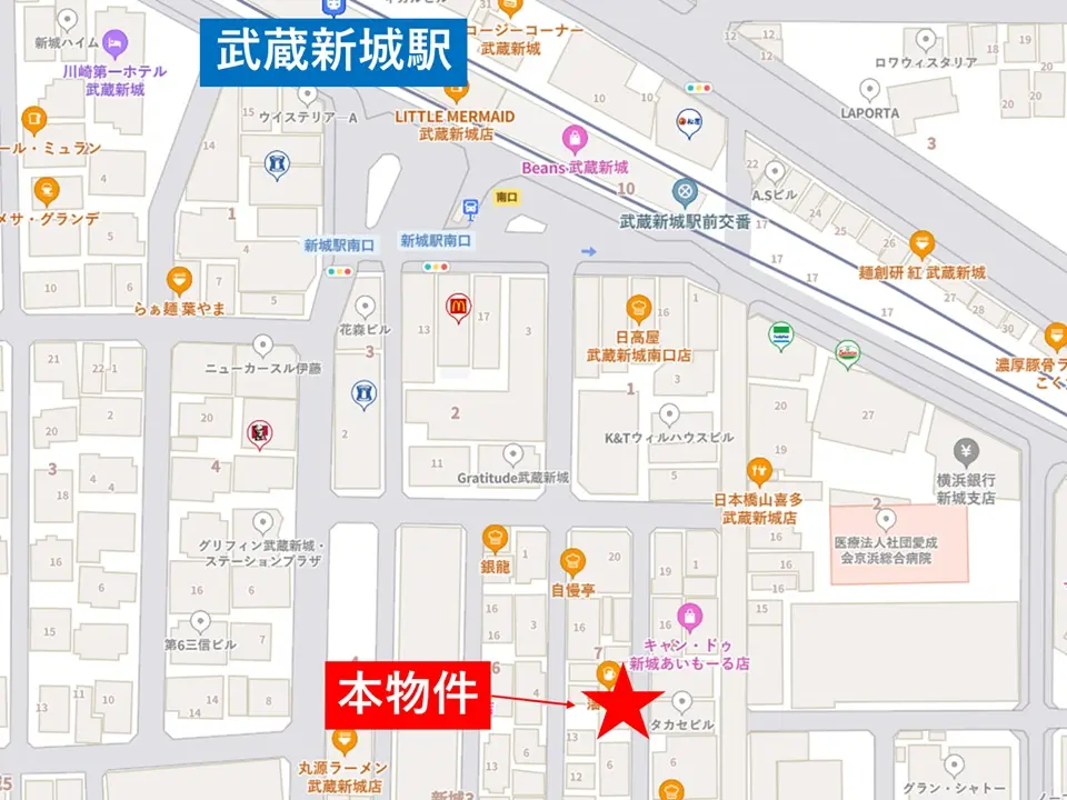 カフェ・喫茶店の居抜き物件の地図