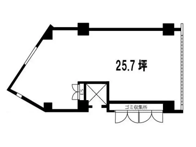 東池袋のスケルトン店舗物件の平面図