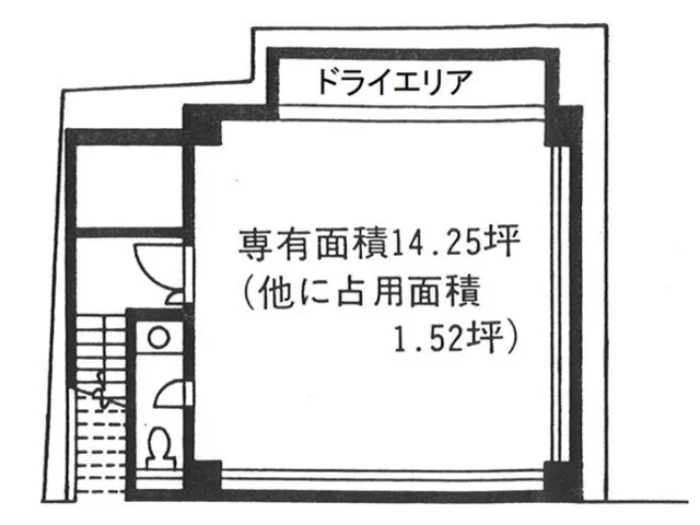 浜松町のスケルトン店舗物件の平面図