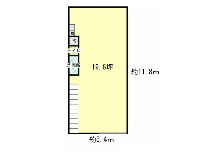 貸店舗(事務所仕様)の平面図