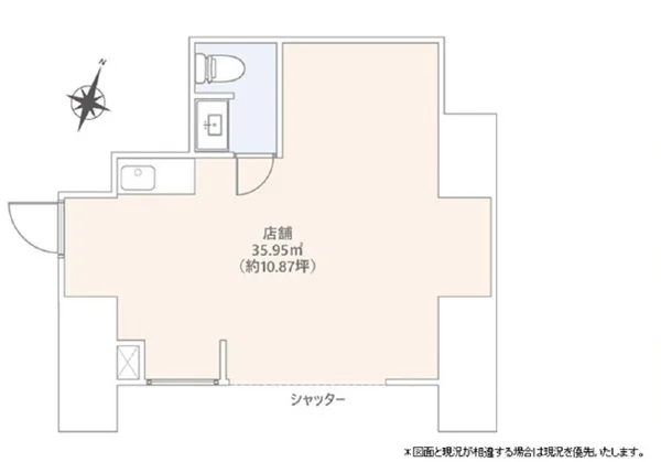 市ヶ谷の事務所仕様物件の平面図