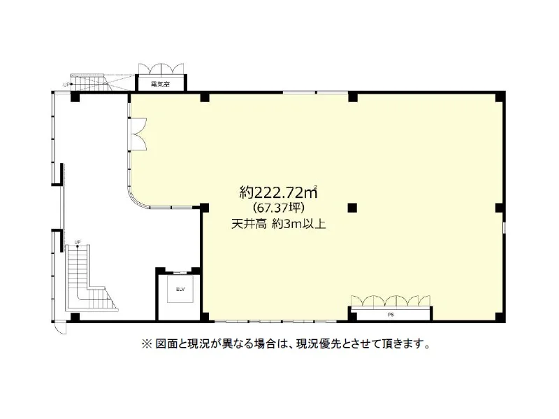 貸店舗(スケルトン)の平面図