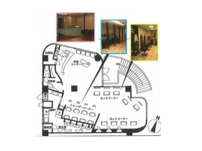 美容室・理容室の居抜き物件の平面図