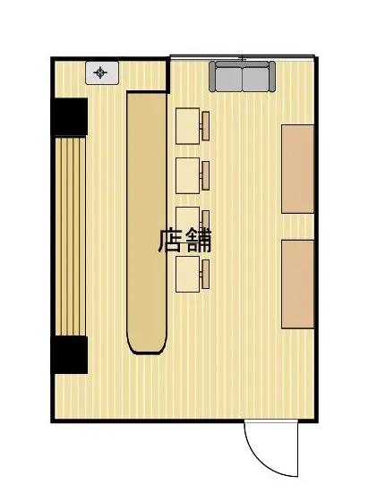 BAR・ショットバーの居抜き物件の平面図