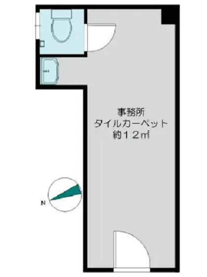高田馬場の事務所仕様物件の平面図