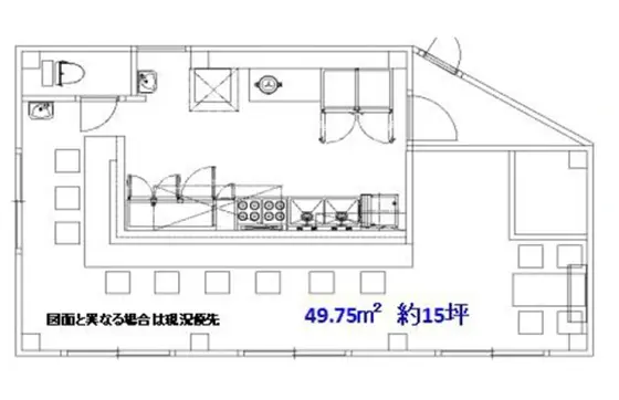 新大津のラーメン居抜きの平面図