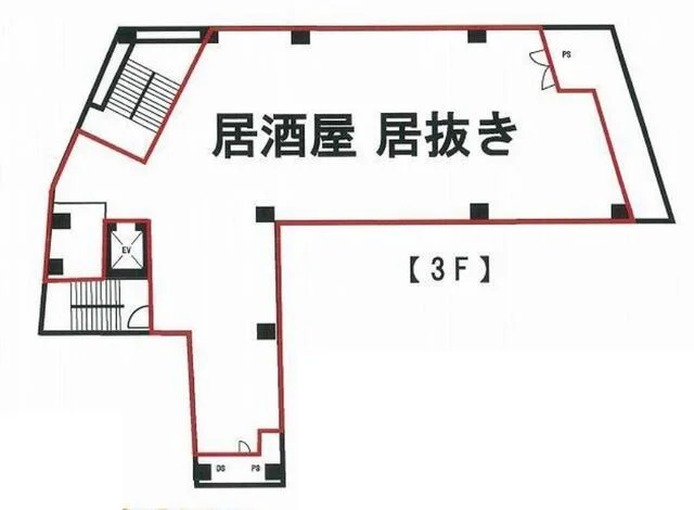 桜木町の居抜き店舗の平面図