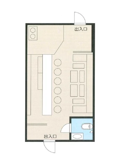 羽村の居抜き店舗の平面図