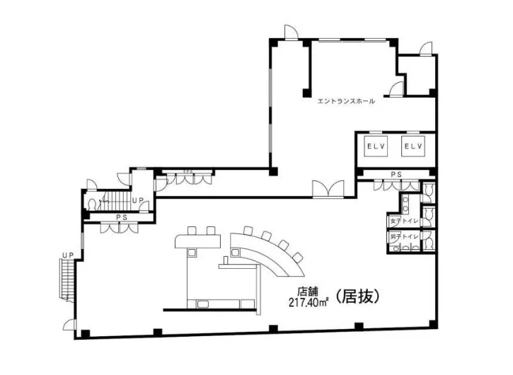 柏のダイニングバー居抜きの平面図