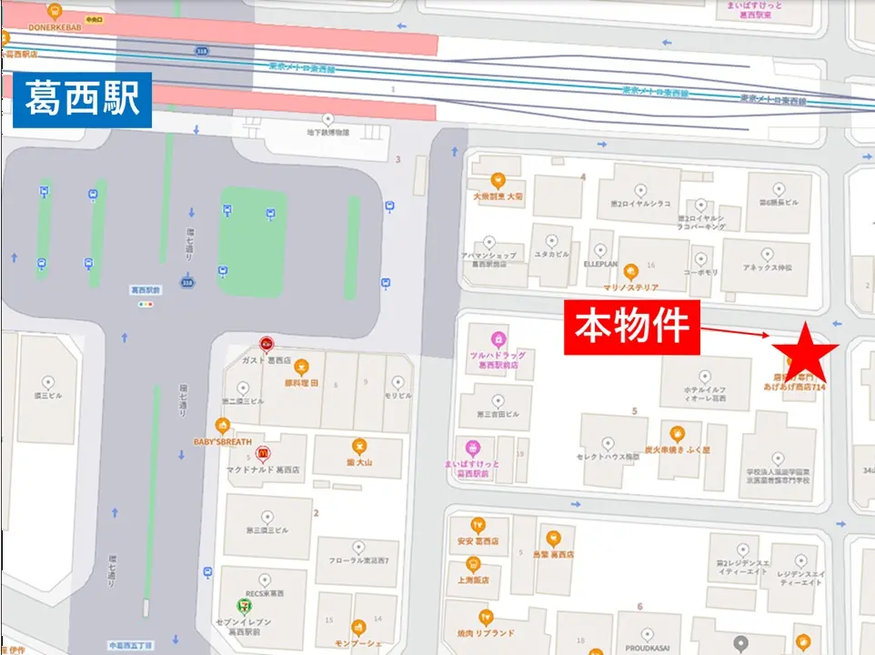 テイクアウトの居抜き物件の地図