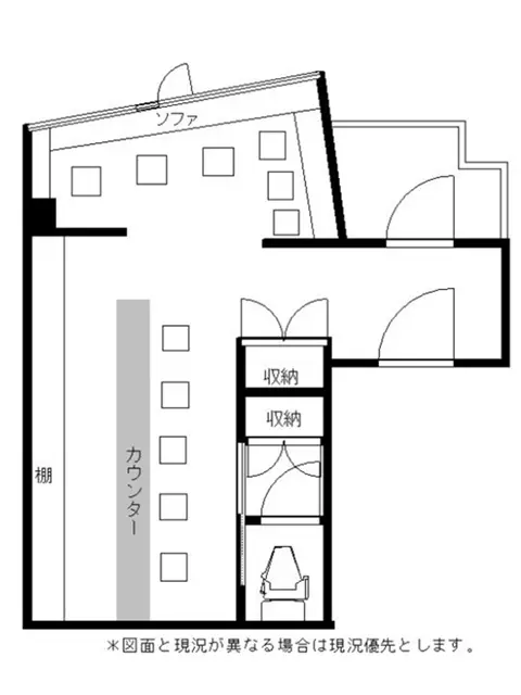池袋のリース店舗物件の平面図