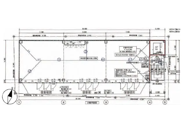 貸店舗(スケルトン)の平面図