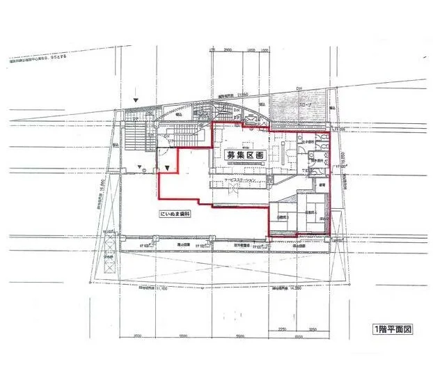 うどん・そばの居抜き物件の平面図