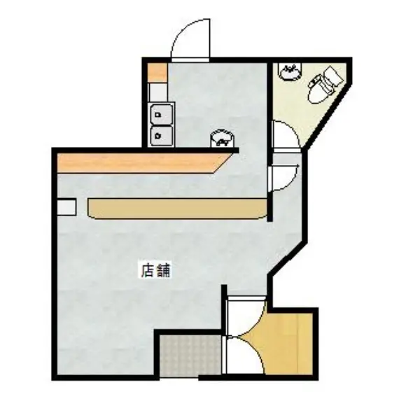 スナック・パブの居抜き物件の平面図