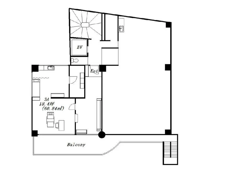 津田沼の居抜き店舗の平面図