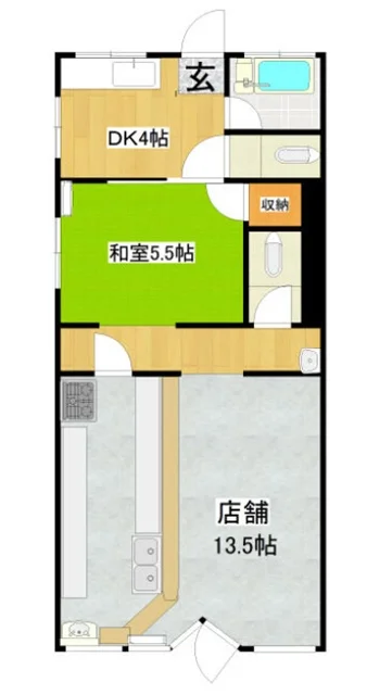 能見台の居抜き店舗の平面図