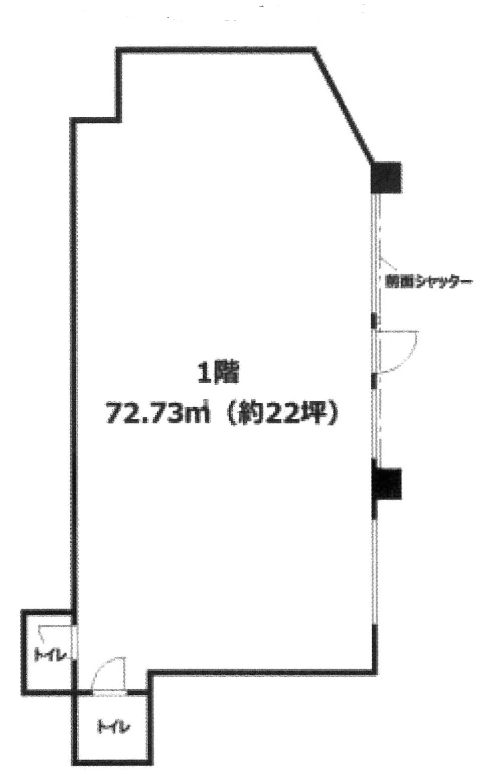 天王町の居抜き店舗の平面図