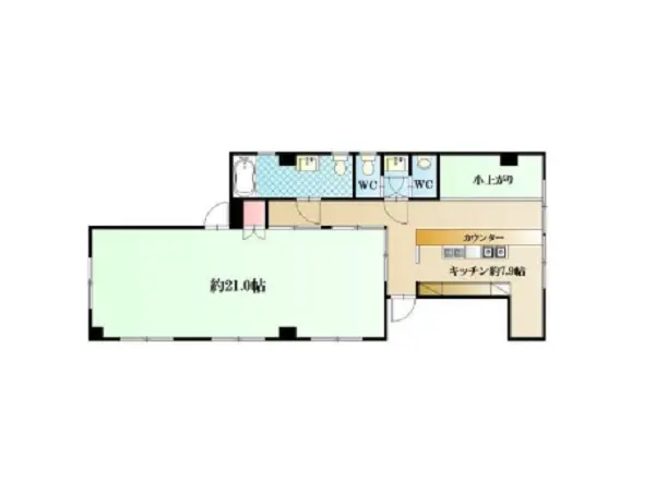 貸店舗(事務所仕様)の平面図