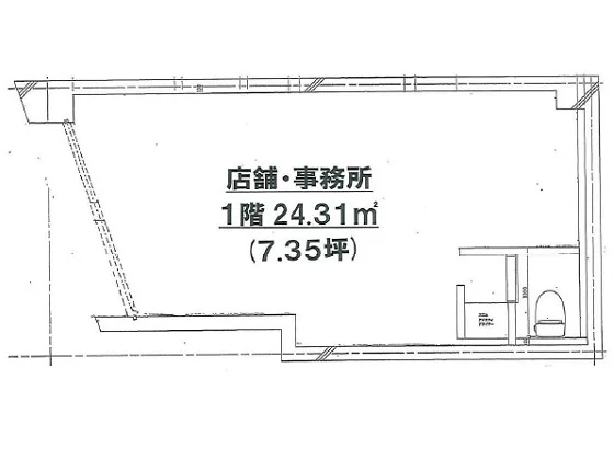 練馬の事務所仕様店舗物件の平面図