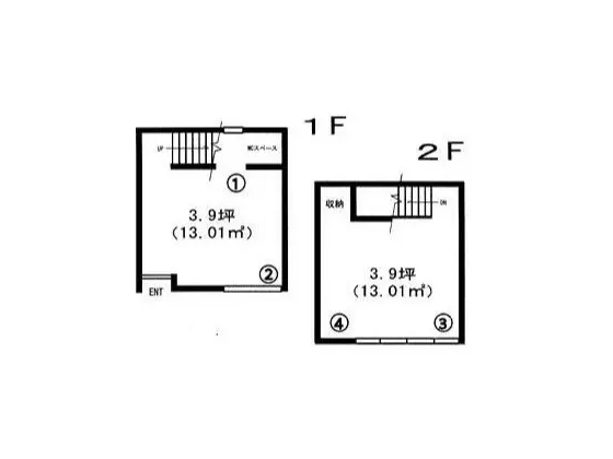 寿司の居抜き物件の平面図