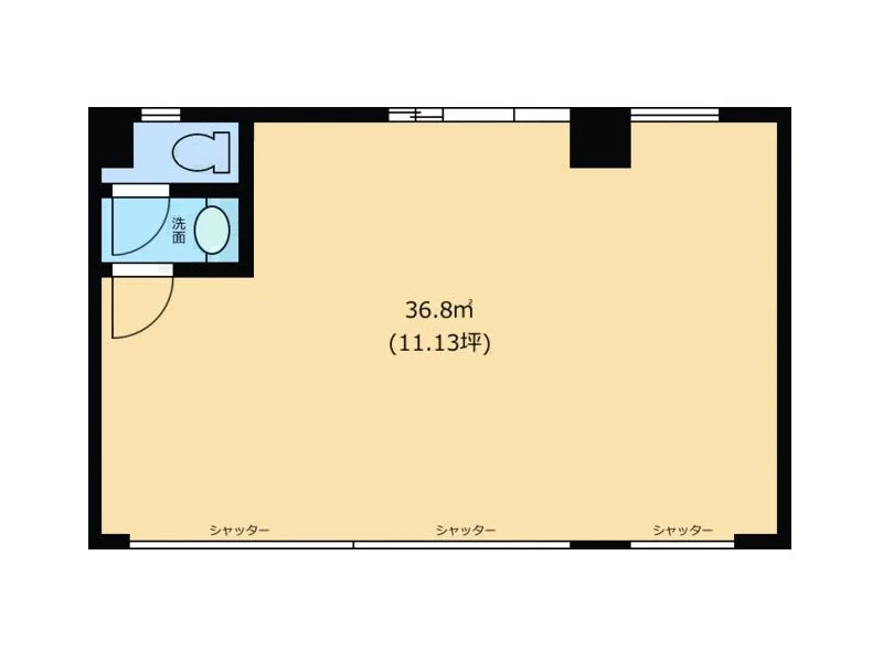 貸店舗(スケルトン)の平面図