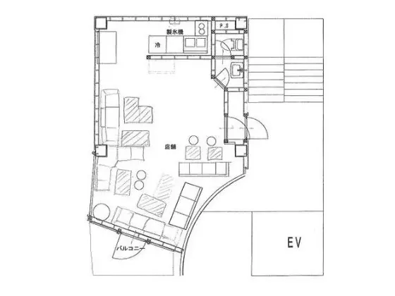 平塚のスナック・パブ居抜きの平面図