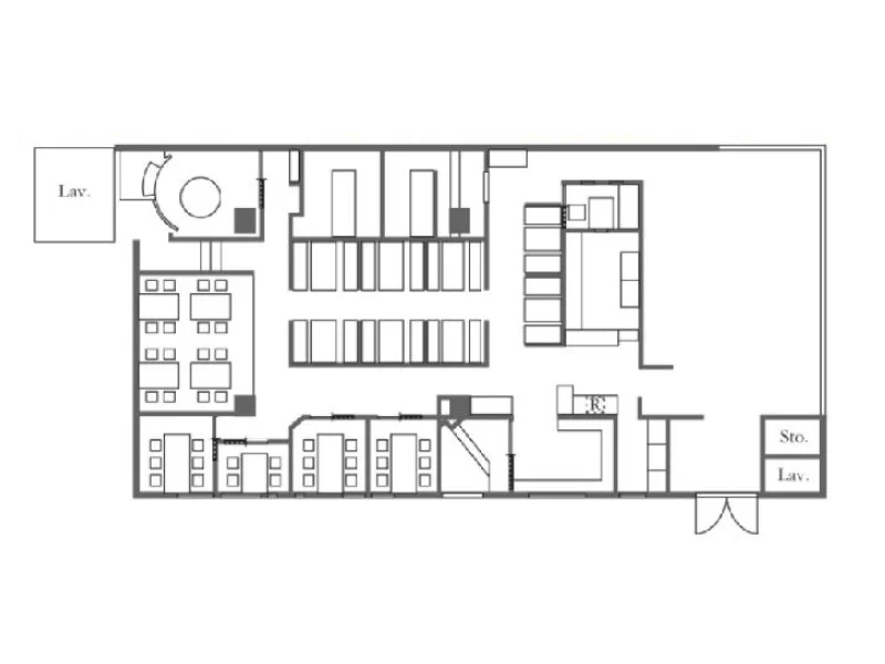 上町の居抜き店舗の平面図