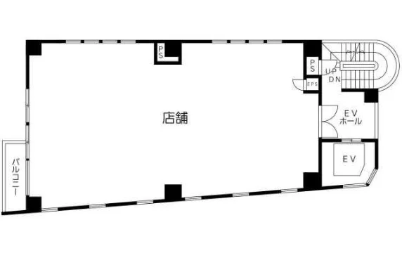 貸店舗(スケルトン)の平面図