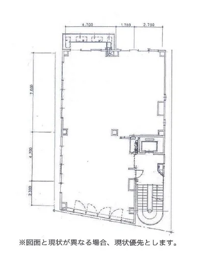 五香のスケルトン店舗物件の平面図