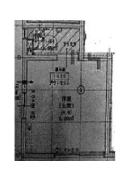 用賀のスケルトン店舗物件の平面図