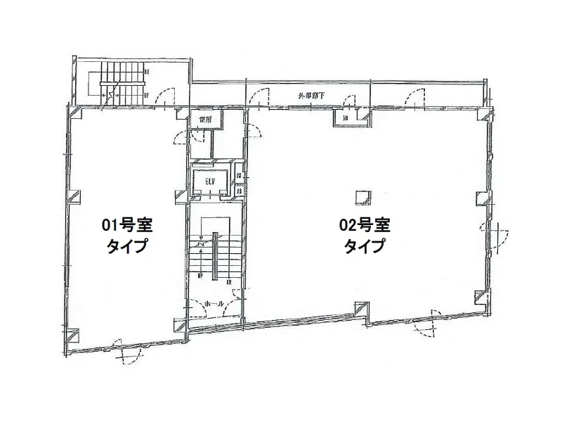 貸店舗(スケルトン)の平面図