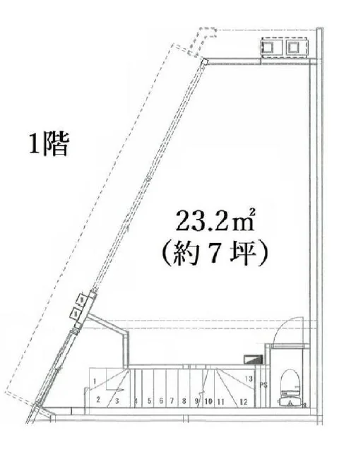 笹塚のスケルトン物件の平面図