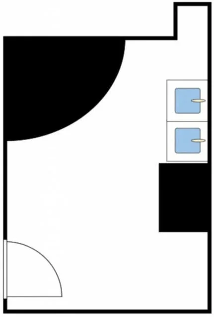 築地の事務所仕様物件の平面図