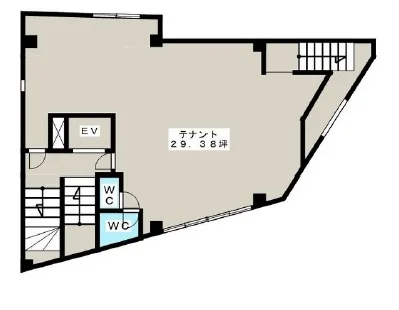 貸店舗(スケルトン)の平面図